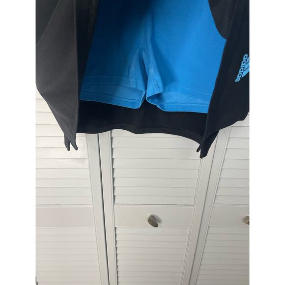 Adidas black light blue stretch pull on drawstring skort interior pocket size XL - Picture 3 of 5